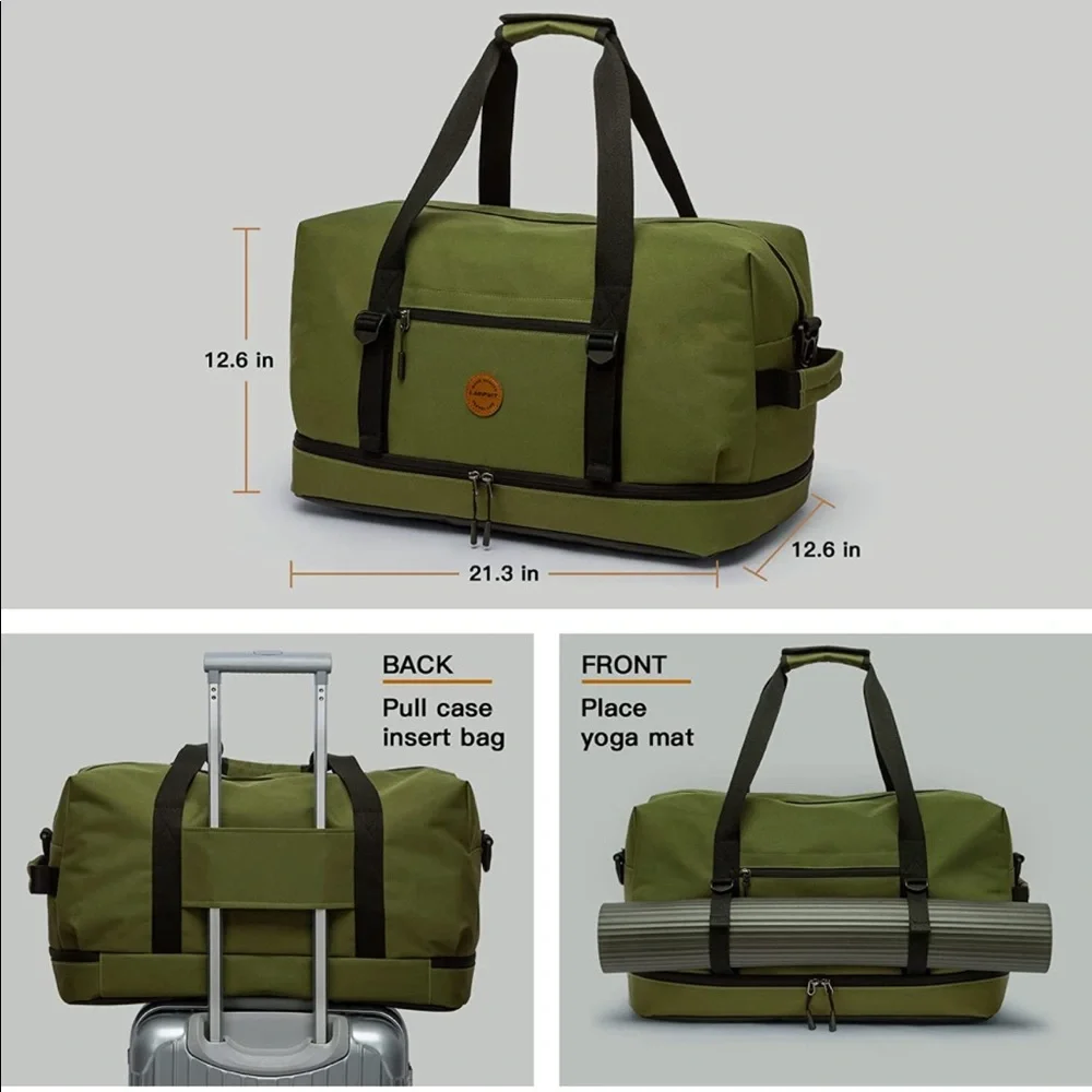 BRAND NEW STYLISH OLIVE WEEKEND BAG / DUFFEL BAG(NWT) - Picture 5 of 5